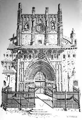 dibujos a lapiz: Catedral de Huesca 