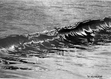dibujos a lapiz: La ola