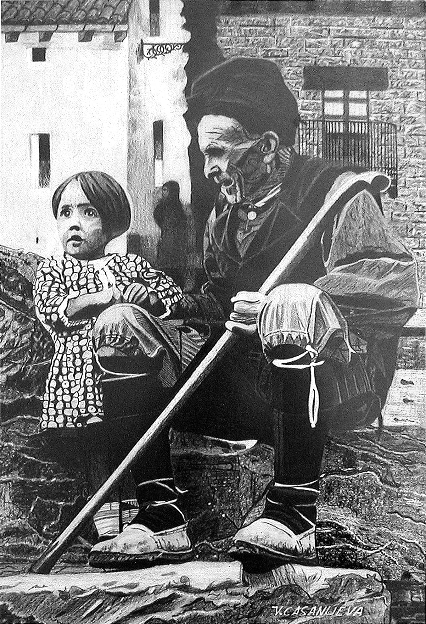 Anciano con niña